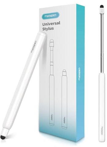【Télescopique】2 en 1 Stylet pour Tablette, Metapen X1 Stylet Universel pour Tous Les Écrans Tactiles, Stylo pour Enfants Compatible avec Apple iPad/iPhone/Samsung/Lenovo/Android, 2 Embouts de Rechange