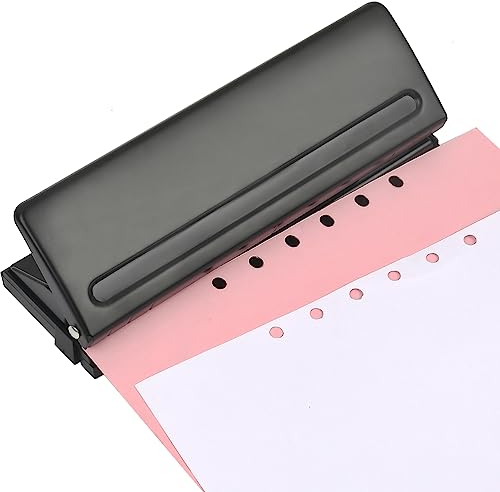 BATINO 6 Fach Locher Binder Puncher, Büro Binder Puncher für Verstellbare Abstände Metall Locher für A3 A4 A5 A6 B3 B3 B4 B5 B6 B7 Größe Sechs Ringbuch Planer,8 Blatt Stanzkapazität