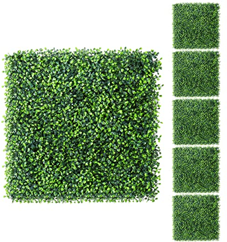 Yaheetech 12 Stück Pflanzenwand Künstliche Hecke Efeu Sichtschutz 50,5 x 50,5 cm UV-Schutz Kunstpflanzen Heckenpflanze Windschutz Dekoration DIY für Wand Balkon Garten, Grün