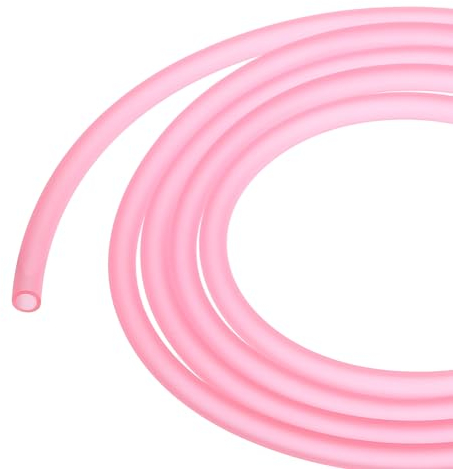 QUARKZMAN Tube PVC Tuyau de Carburant en PVC Durite Essence 5mmx8mm 2 Mètre Rose pour Tronçonneuses, Tondeuses à Gazon, Coupe-Bordures, Souffleurs, Petits Moteurs