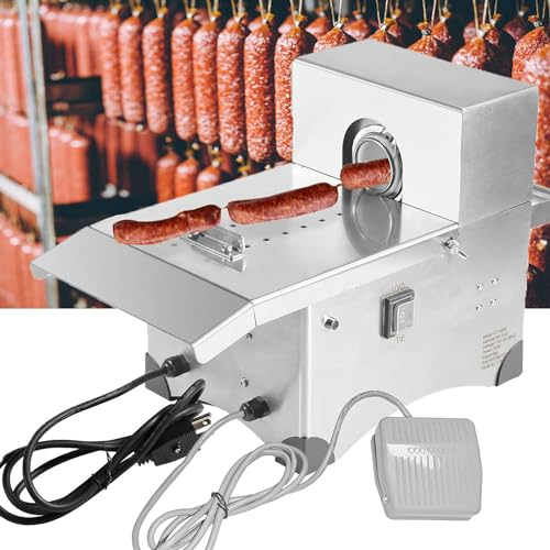 GBHJJ Legatrice Elettrica per Salsicce -Attrezzatura per Legare Salsicce Automatizzata, con Interruttore a Pedale, Legatrice Salsicce Acciaio Inossidabile per Ristorante, Diametro Massimo 50 Mm,220V