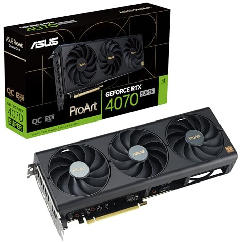 ASUS Tarjeta gráfica ProArt GeForce RTX™ 4070 Super OC Edition (PCIe 4.0, 12GB GDDR6X, DLSS 3, HDMI 2.1a, DisplayPort 1.4a)