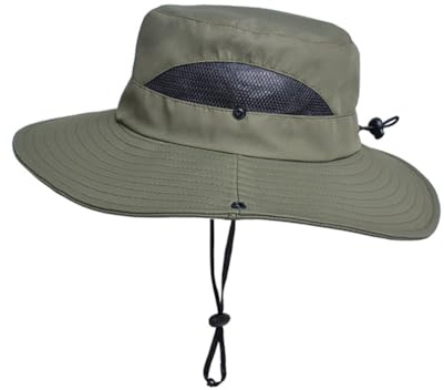 Qiantull Sombrero de Sol Unisex para Hombre y Mujer al Aire Libre Sombrero de Safari Protección UV Plegable Sombrero de Senderismo 2 en 1 Sombrero de Jardín Sombrero de Verano al Aire Libre Respirable