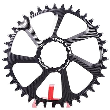 QAINKUN Kettenblatt Rundes Kettenblatt Cinch 30 Zähne 32 34 36 38 Zähne 3,5 mm versetztes Direktmontage-Kettenblatt KettenbläTter(Color:32t)