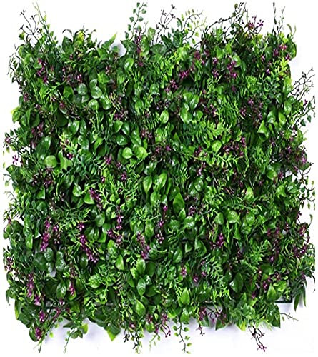 SDKFJ 10 pcs Artificial Boxwood Panels UV Protected Indoor Outdoor Wall Decoration Purple Plastic Green Grass Plant Wall Wall Plant Decoration(Color:25x25cm)