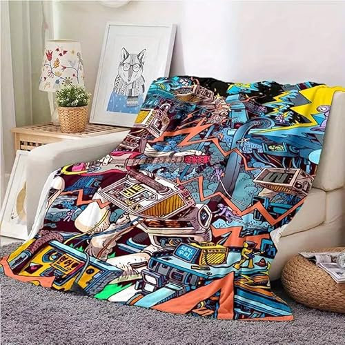 YZQGLHP Kuscheldecke 150x200 Vektor Kuscheldecken Falten Beständig Weich Flanell Flauschige Decke für Fernsehen, Auf Dem Sofa/Bett Faulenzen