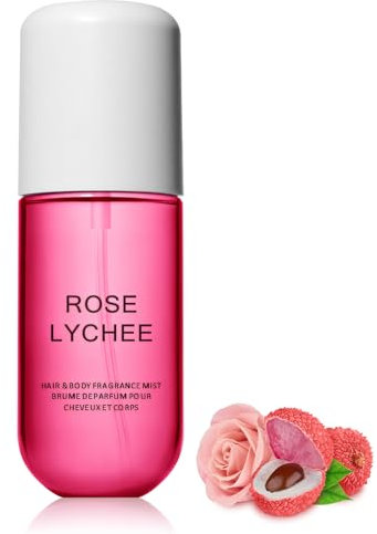 Spray corporel à la vanille - Taille de voyage - Longue durée - Pour cheveux et corps - Parfum de vanille - Spray rafraîchissant pour le corps pour femme - Parfum vanille pour les déplacements (litchi