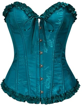 riou Corset de Mujer Top, Corsé Atractivo Adelgazar, Corset Reductor Cinturón Abdomen Faja, Bustier Moldeador de Cintura Mujer para Halloween Carnaval Fiesta