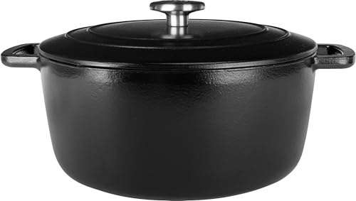 Cosy & Trendy Fontestic Cocotte en Fonte Émaillée Noir Ø 28 cm 8 Litres