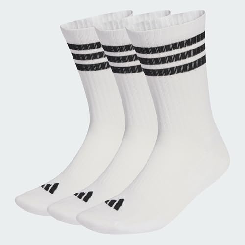 adidas unisex - vuxen 3Stripes Cushioned Sportswear Crew Socks 3 Pair Pack, white/black/black, 34-36