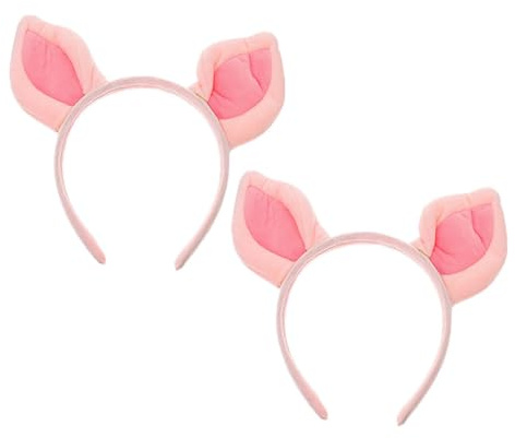 SAFIGLE 2 Stück Rosa Schweineohren-Stirnband Plüsch-Schweineohren-Stirnband Spa Schweineohr-Kopfbedeckung Cosplay Party Kostüm frauen stirnbänder Schweineohren Frauen Stoff