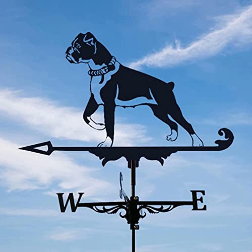 OQHAIR girouette girouette pour toits - girouette pour Chien Boxer, indicateurs de Direction du Vent extérieur, Toit, Jardin, Montagne, décoration de Cour, girouette de Ferme, girouette e