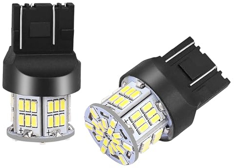 Bsxywa 7443 7440 T20 W21/5W Ampoules LED 12V 24V Blanc, Pour Voiture Feu de Recul, DRL Feux de Jours, Frein Stationnement Feu. (Lot de 2)