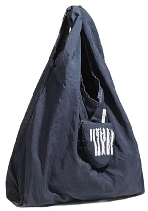 Qsvbeeqj Sac alimentaire étanche en forme de cœur pliable en taille de poche Construction en nylon solide pour les excursions sur le marché 2025 Nouveau sac alimentaire pliable compact en nylon, bleu