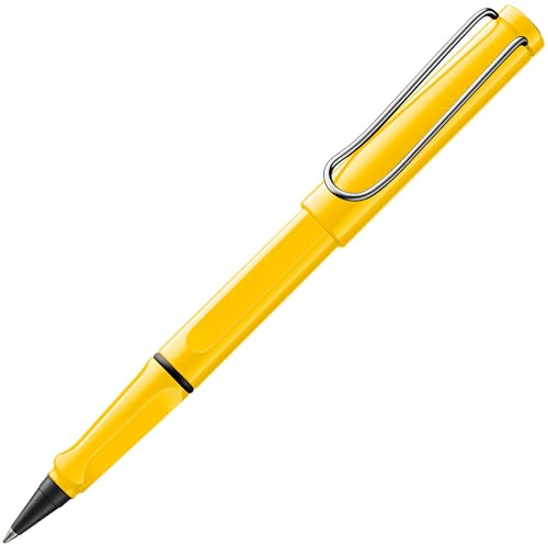 Lamy safari roll-ink yellow Tintenpatronenroller – zeitlos klassischer Stift mit ergonomischem Griff & Strichbreite M - Gehäuse aus robustem ASA-Kunststoff – inkl. Tintenpatrone T10 blau