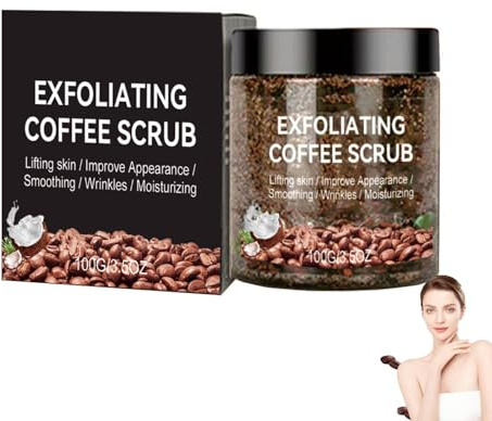 Kaffee-Gesichtspeeling, Peeling Gesicht, Gesichtspeeling, Body Scrub, Peeling Körper, Natürliches Körperpeeling für Normale und Trockene Haut, Gesichtspeeling für weiche, Glatte Haut (1PC)