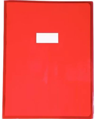 Clairefontaine 73403C - Heftumschlag Calligraphe Cristalux DIN A4+ 24x32 cm, glattes PVC, Etikettenhalter, Rot Transparent, 1 Stück