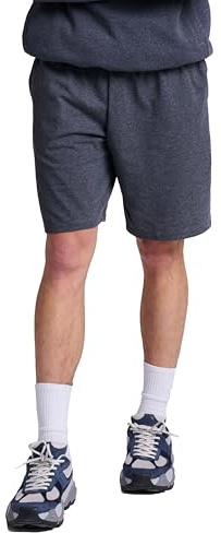 Russell Athletic Herren-Shorts aus Baumwolle mit Taschen, lockere Passform, 22,9 cm, Verstellbarer elastischer Bund, Größen S bis 4X