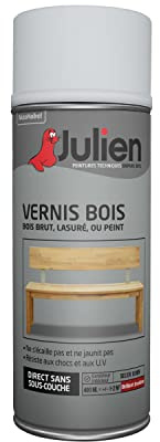 Julien Peinture Aérosol de Protection Vernis Bois - Incolore Brillant 400ml