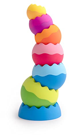 Fat Brain Tobbles Neo, Fat Brain Toys, Stacking Toys for Toddlers, Stacking Toy with Colours, Soft Surface for Sensory Development, Educational Toys for Boys and Girls Aged 6 Months and Older