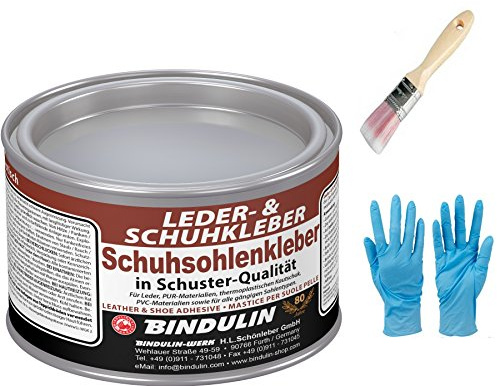 Bindulin Schuhsohlen- und Lederkleber 350 gr. Dose inkl. 1x synthetischen Pinsel zum Aufragen