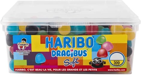 HARIBO - Dragibus Soft - Bonbons Sans Colorants Artificiels & Sans Gélatine - Boîte De 300 Bonbons