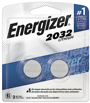 Energizer 2032 Batteries for Watches, AirTags, Key Fobs, Small Electronics, 2 Count CR2032 Battery