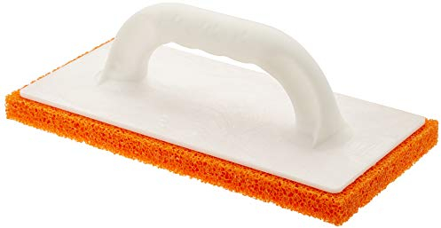Connex Reibebrett 14 x 28 cm Schwamm - weiß/orange - mit Schwammgummi-Auflage - 20mm stark - zum Egalisieren & Glätten von Feinputz/Schwammbrett/Filzbrett/Fliesenwaschbrett