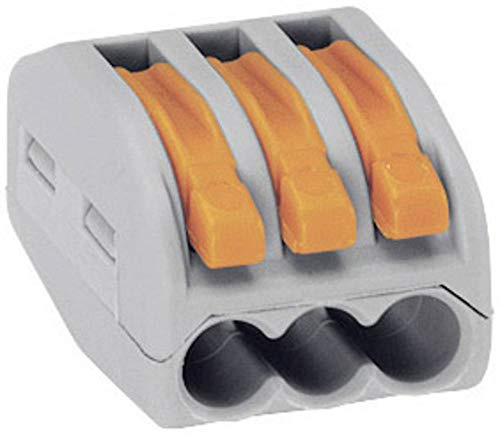 WAGO® Klemme, 3-Leiter bis, 4 mm², Verbindungsklemme mit Hebel, 222-413 (15 Stück)