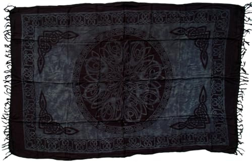 Guru-Shop, Bali Sarong, vägghängande, omlottkjol, sarongklänning, keltisk svart, syntetisk, storlek: en storlek, 160 x 100 cm, saronger och strandhanddukar