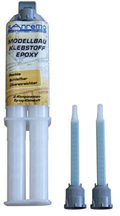 10x MODELLBAU KLEBSTOFF EPOXY 25ml + 20 Mischdüsen Epoxidharz Kleber