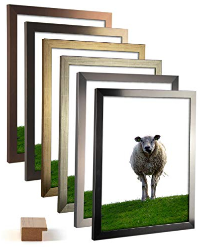 myposterframe 34 x 48 cm Juno Metallfarbig Bilderrahmen 48 x 34 cm Farbwahl Bronze Dekor mit Kunstglas antireflex 1 mm