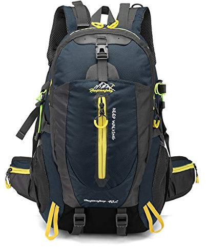 Asge 40L Wanderrucksack Oxford Trekkingrucksack Groß Damen Herren Reiserucksack Leichter Tagesrucksack Foldable Für Wandern Bergsteigen und Reisen Sport (Schwarz)
