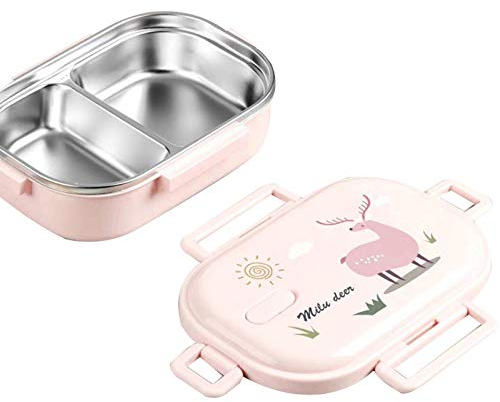 Starmood Fiambrera térmica de acero inoxidable contenedor de alimentos ecológico portátil con compartimentos caja de almuerzo a prueba de fugas