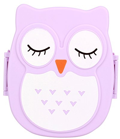Lunch Box Contenitore lunch box per bambini 1050 ml Rosso porpora, Scatola Contenitore lunch box per bambini, gufo, da picnic, Microonde e Lavastoviglie, Portapranzo per Adulti e Bambini