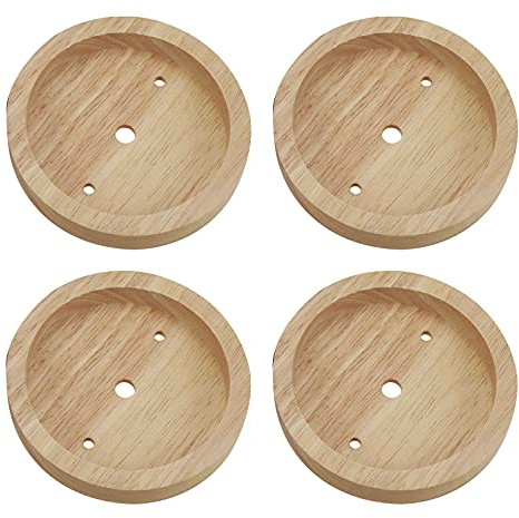 Quluxe 4-3/4 Inches Wodden Light Canopy Kit, Vintage Chandelier Ceiling Plate, Retro Pendant Light Canopy Kit for Pendant Light or Chandelier (Pack of 4)