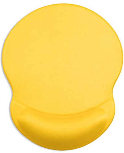 ITNRSIIET Tapis de Souris avec Repose-Poignet en Gel, Confort avec Repose-Poignet Ergonomique, Base en PU antidérapant, pour Ordinateur et Ordinateur Portable, Jaune