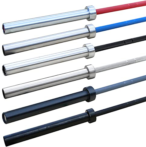 Sporttrend 24® Olympische Profi Hantelstangen 201cm mit 50mm Aufnahme | Weightlifting Powerlifting Langhantelstangen aus Chrom oder QPQ (2010mm / 6 Lager / 15KG, Schwarz/Silber/Chrom / 15KG)