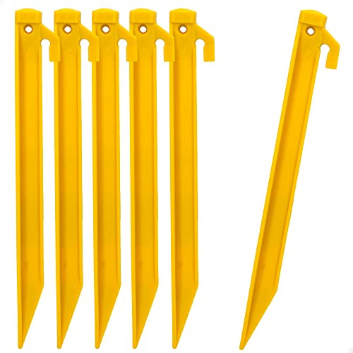 Aktive 52998 - 6-pack Plastic Pickets, tält | 23 cm hög, plast | Camping Pickets, tält klubbor | Camping Tillbehör | Tält