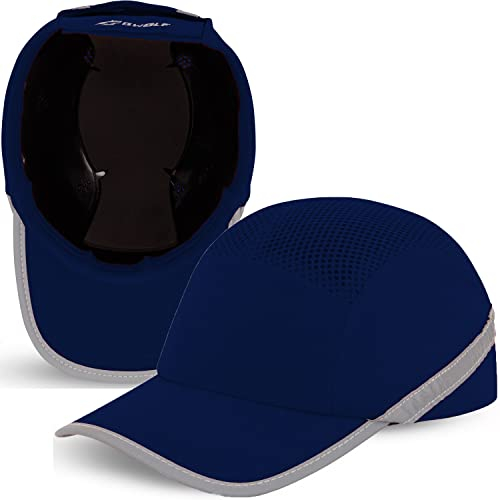 BWOLF TRIVOR Gorra Seguridad Trabajo Casco Obra Casco Seguridad con Carcasa ABS EN 812, Tira Reflectante, Azul Royal