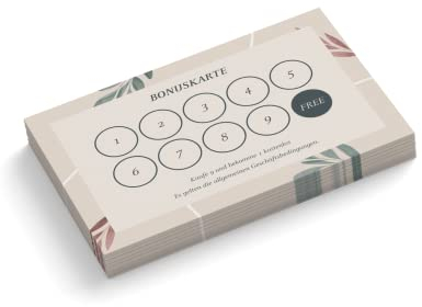 Bonuskarten personalisiert | Massage Therapie | 1-seitig | Querformat | Menge zur Auswahl | Treuekarten | Stempelkarten | Nagelstudio | Fußpflege | Wellness | Kosmetik (50 Stück)