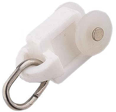 Fendawn Strive Lot de 20 crochets de rideau pour rail de rideau - Roulettes pivotantes - Double roue - Installation de rideau