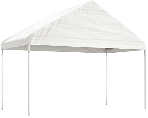 vidaXL Belvédère avec Toit Blanc 4,08x2,23x3,22 m polyéthylène, Tente de fête, chapiteau, abri à auvent, pavillon, Tente d'événement, Gazebo à auvent