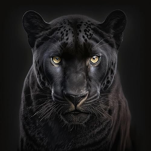 Ceanothe Tableau sur verre portrait panthère 30x30 cm - Impression Image Haute Définition Pour Décoration Murale avec Finition Brillante Fabriqué en France