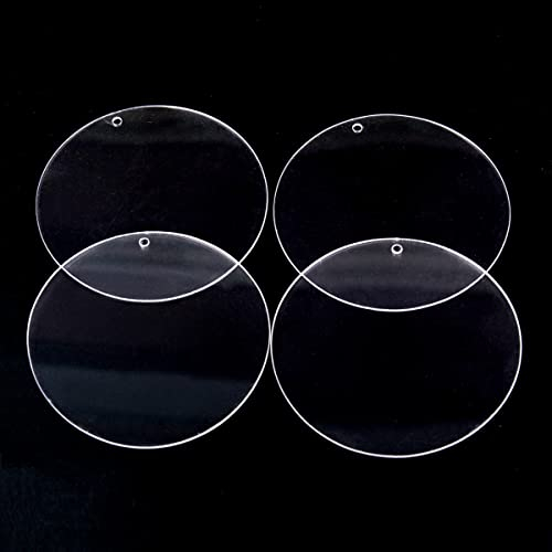 20 Stück Acryl Transparente Kreis Scheiben mit Loch, 7.5cm Klare Acrylplatten Acrylplatte, Acrylscheibe Platte Dicke 2 mm, Acrylglas rund Plexiglas Platten für DIY Display Projekte Schild Handwerk