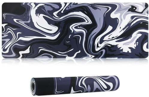 HoYiXi Gaming Mauspad Extra Große Computer Tastatur Mausmatte Schreibtisch Pad Weiche Glatt Oberfläche und Anti Rutsch Gummi Basis XXL Mauspad 600 x 300 x 3 MM ，Schwarz