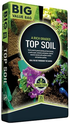 Garden Top Soil 35L Bags With Essential Nutrients Ideal For General Planting, Lawn Dressing, Pots, Containers & Planters (1 Bag (35 Litres))