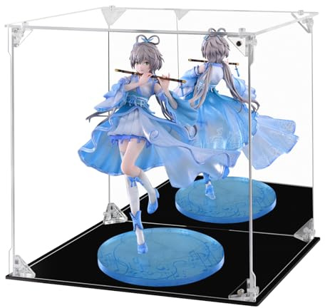 FHMIDIC Acryl Vitrine, transparente Actionfiguren Vitrine mit verspiegelter Rückseite, staubdichter Schaukasten, Alternative Glasvitrine für Sammlerstücke, Figuren, Modelle, Spielzeug (25 x25 x25 cm)