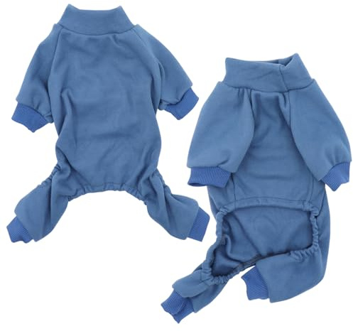 HuaLiSiJi Hundepyjama Kleine Hunde,Elastisch und Bequem Weich und Warm Einfach an und Auszuziehen für Kleine und Mittelgroße Hunde Geeignet (Haze Blue, L)