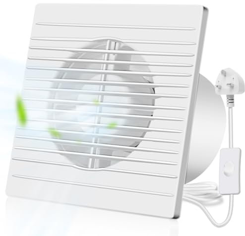 LUXHEIM 4 inch/Ø 100mm Bathroom Extractor Fan - Silence Ventilation Extractor Fans with switch - Ventilator for Humidity Elimination in WC, Kitchen, Bathroom